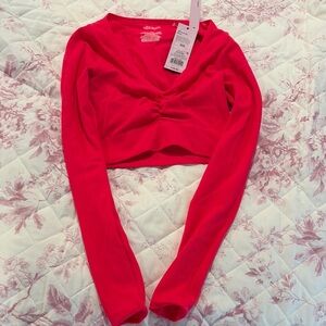 Pinkish/red Long Sleeve Women's Top